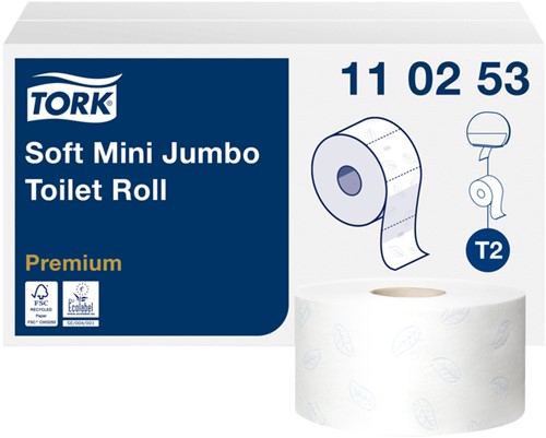 Toiletpapier Tork Mini Jumbo T2 2laags 110253 12 Rol