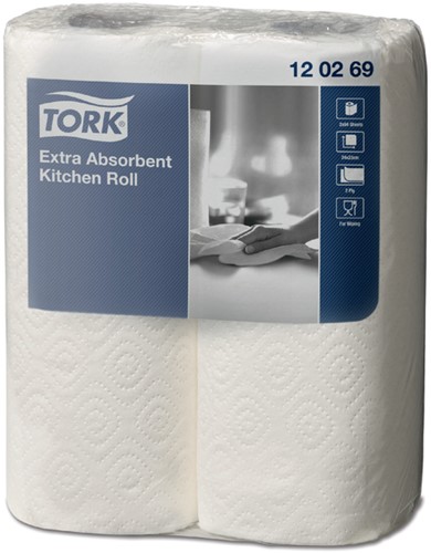 Keukenrol Tork Extra absorberend 2lgs wit 120269 2 Rol