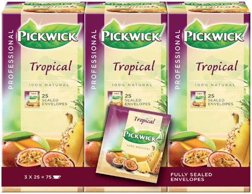 Thee Pickwick tropische vruchten 25 Stuk